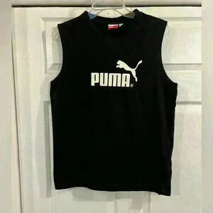PUMA Men Printed Round Neck Cotton Blend Black T-Shirt size M